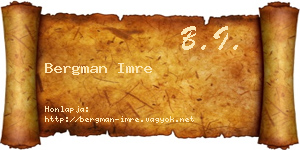 Bergman Imre névjegykártya